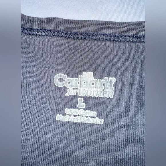 Carthartt Women’s Grey Long Sleeve 100% Cotton Tee Size Large 12-14 - Picture 7 of 10